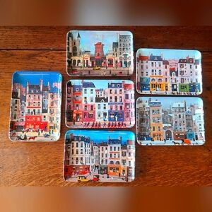 Vintage Michel Delacroix Melamine Trays Set of 6 Paris